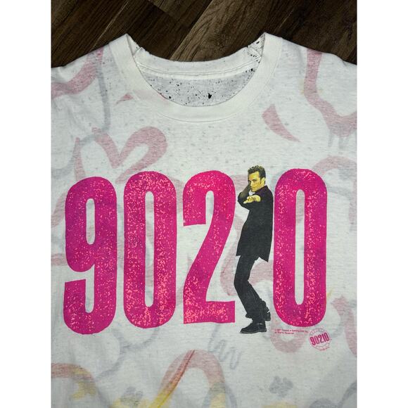 VTG 1991 Luke Perry Beverly Hills 90210 Reverse print AOP Rare Shirt - Picture 9 of 11